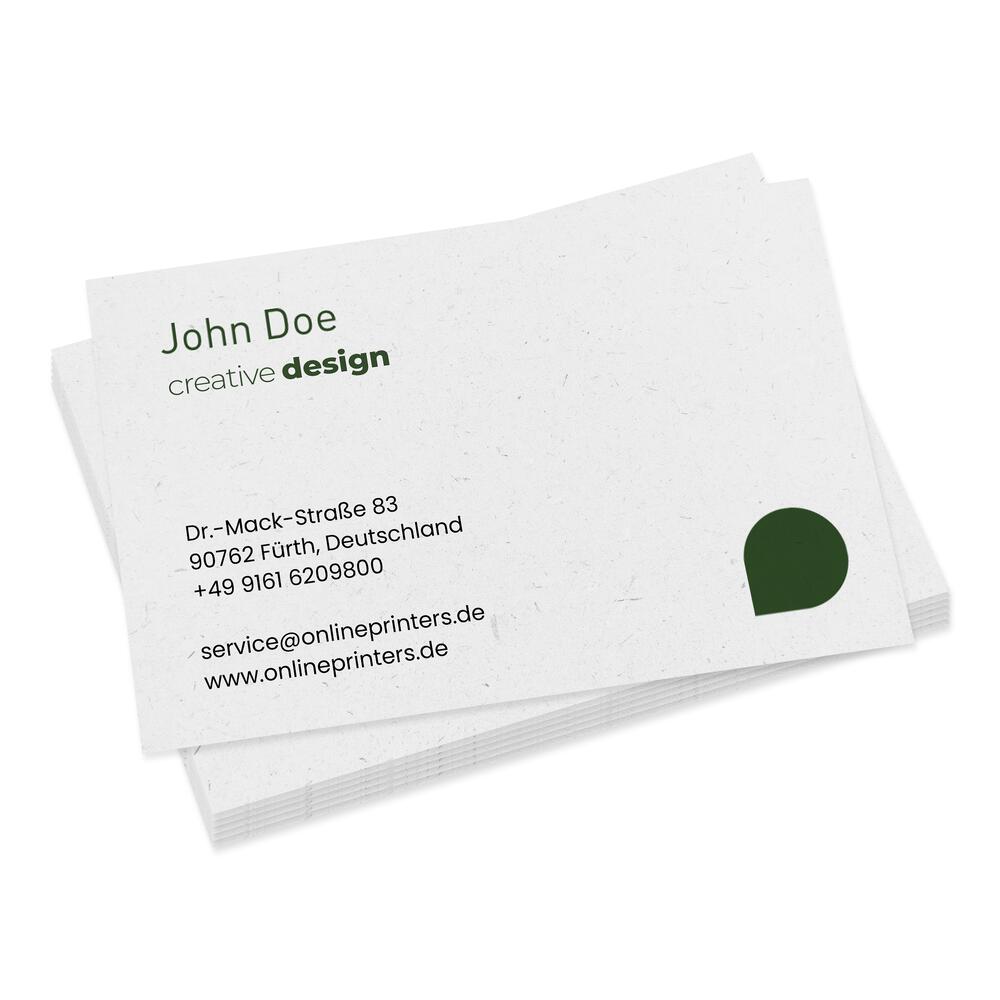 500 Cartes de visite éco/naturelv | 8,5 x 5,5 cm | impression recto seul | 300 g/m² carton recyclé