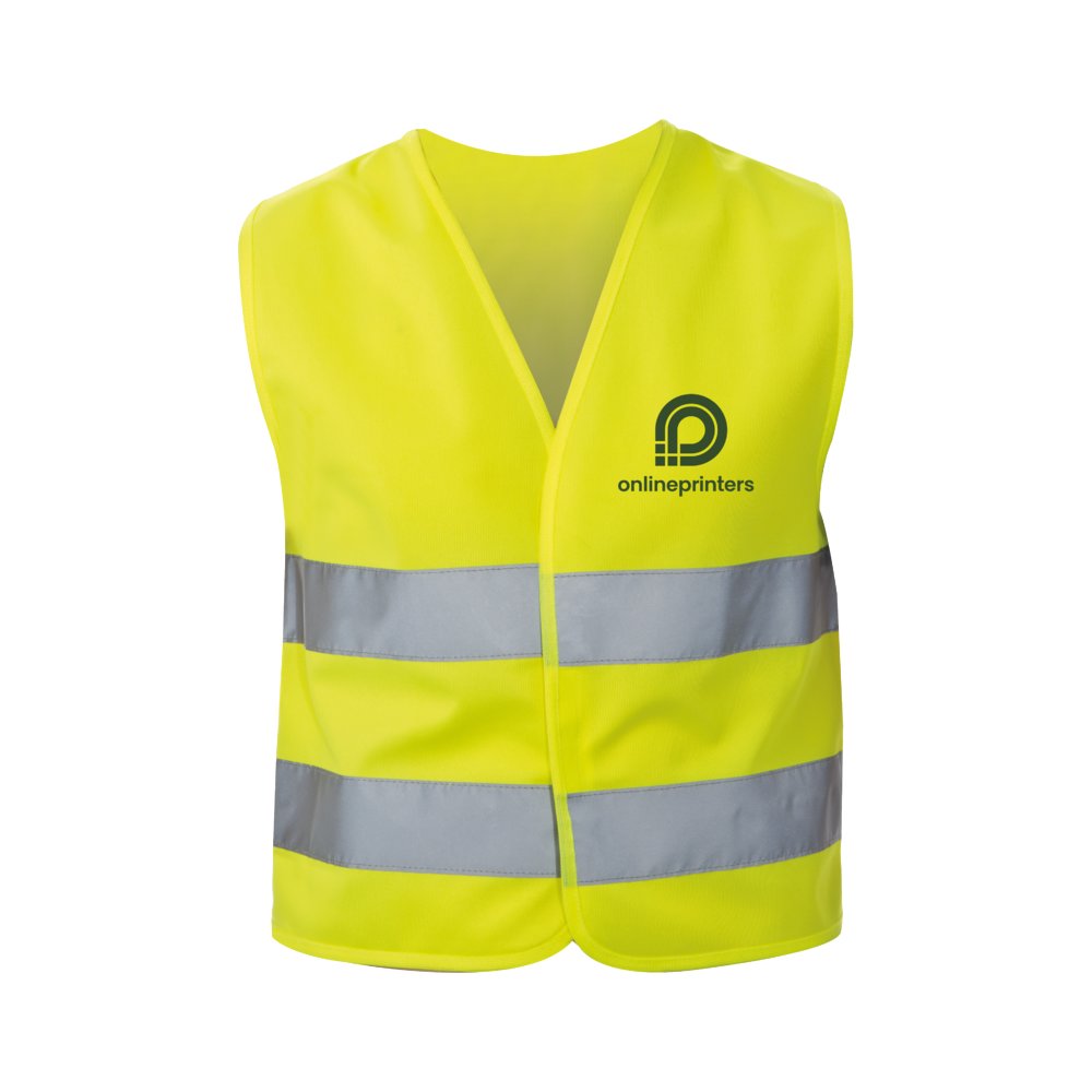 Gilets de sécurité fluo avec impression personnalisée sur poitrine