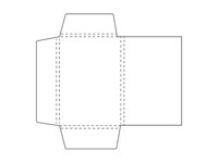 Chemise en papier avec trois rabats et hauteur de remplissage.