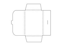 Enveloppe cadeau en papier avec rabat de fermeture et rabats pliables.