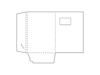 Chemise en papier avec deux rabats, fentre et sans soufflet.