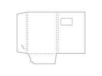 Chemise en papier avec deux rabats, hauteur de remplissage et fentre.