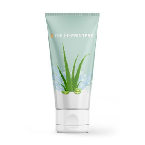 Tube bleu clair de gel douche avec bouchon  clapet.