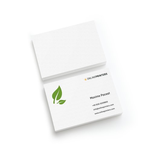 Cartes de visite en papier éco/naturel, 8,5 x 5,5 cm, impression recto seul 1