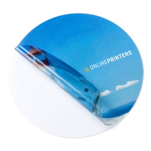 Autocollant blanc statique rond.