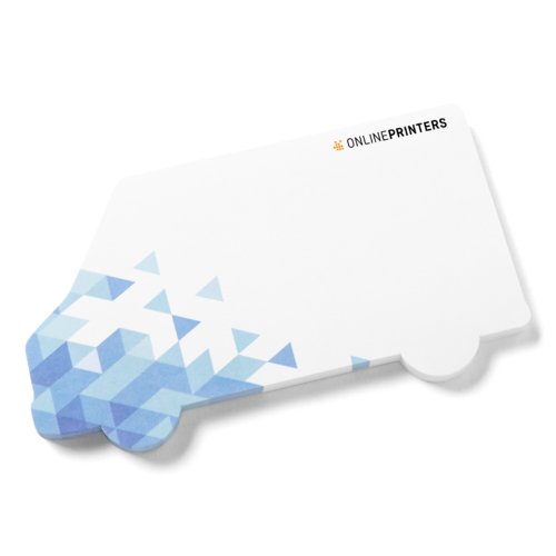 Bloc de notes adhsives blanches en forme de camionnette.
