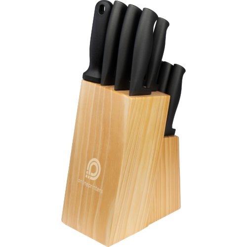 Bloc  couteaux en bois avec fentes pour couteaux.
