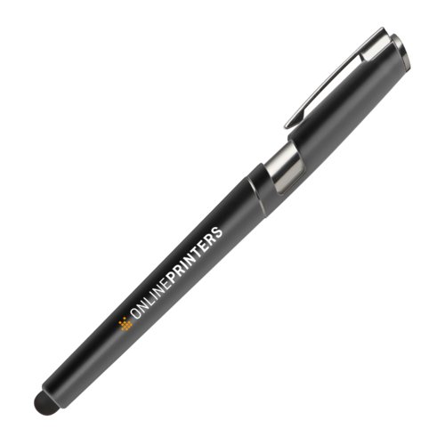 Stylo roller en mtal fonc avec fonction tactile et clip.