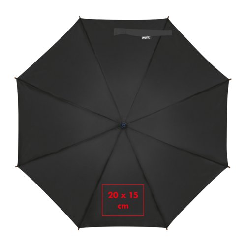 Parapluie automatique noir avec grand canopy et housse.