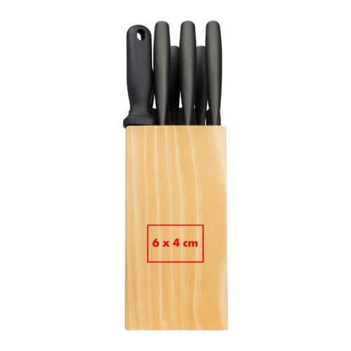 Bloc  couteaux en bois clair pour divers couteaux.