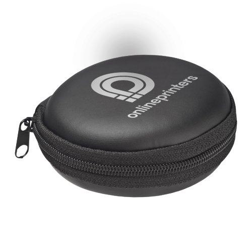 Trousse de voyage noire avec fermeture clair.