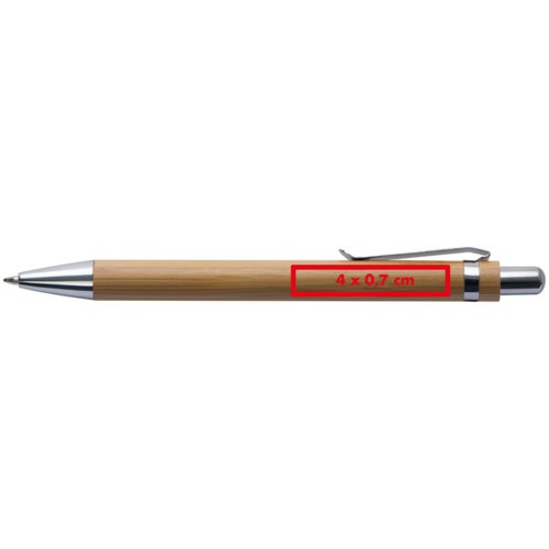 Stylo  bille en bambou avec clip et mcanisme  pression.