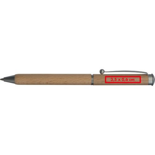Stylo  bille en bois avec clip et mcanisme  pression.