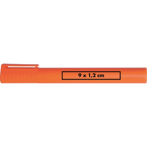Surligneur orange avec capuchon de protection.