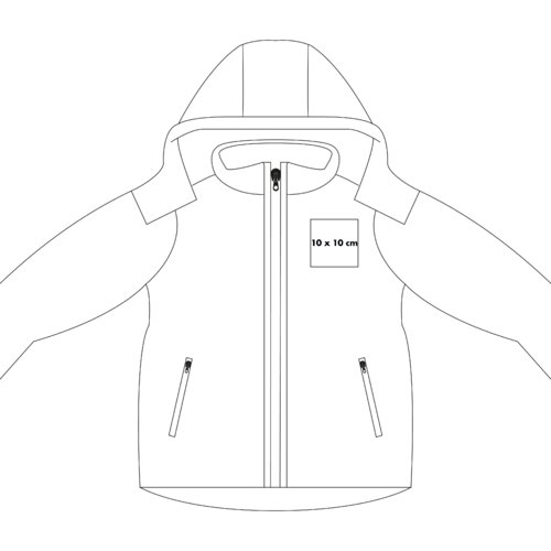 Veste softshell avec capuche et poches zippes.