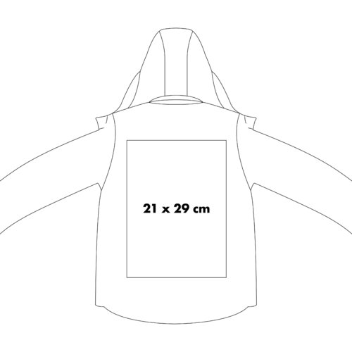 Veste softshell avec capuche et fermeture clair intgrale.