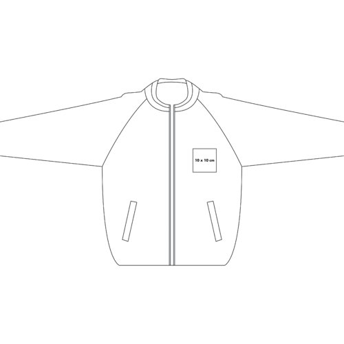 Veste de survtement en tissu avec fermeture clair intgrale et poches.