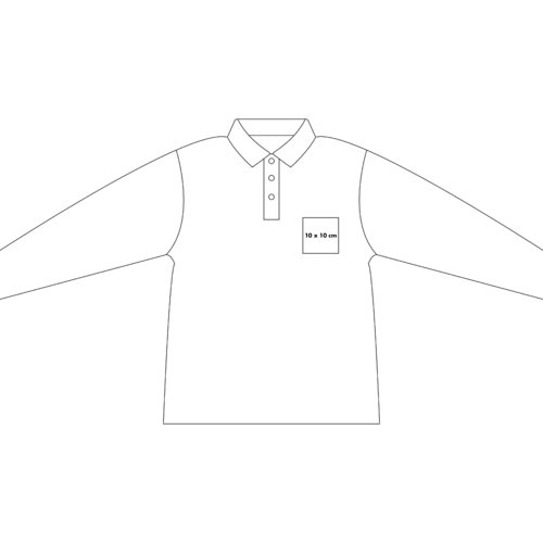 Polo  manches longues en coton avec patte boutonne.