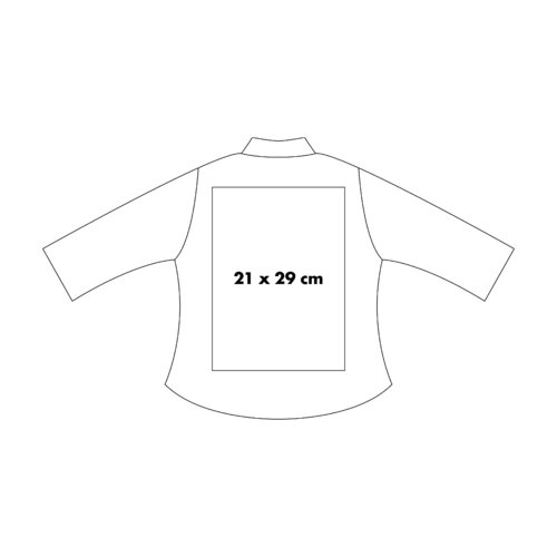 Blouse en tissu avec manches longues et patte boutonne.