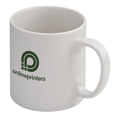 Tasse blanche en cramique avec anse.