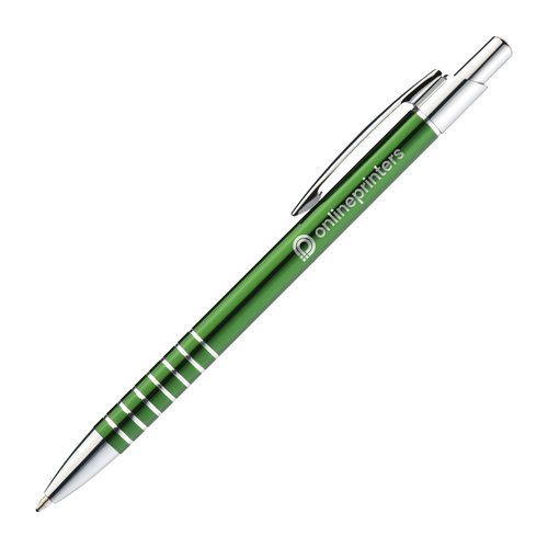 Stylo  bille en mtal avec clip et mcanisme rotatif.
