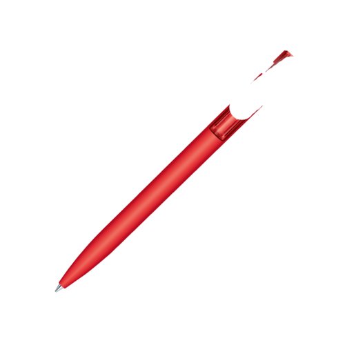 Stylo � bille rouge en plastique avec m�canisme � poussoir.