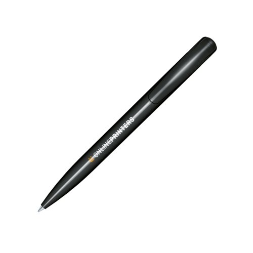 Stylo � bille poli avec m�canisme � poussoir et clip.