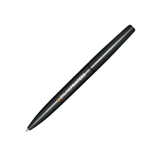 Stylo � bille noir � rotation avec finition polie et clip.