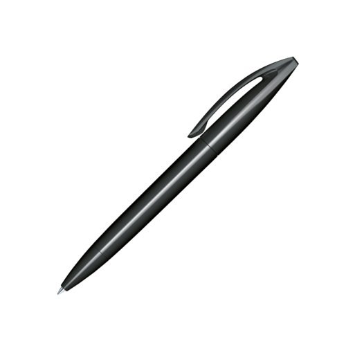 Stylo � bille noir avec finition polie, clip et m�canisme rotatif.