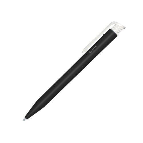 Stylo � bille bio noir avec clip et m�canisme � poussoir.