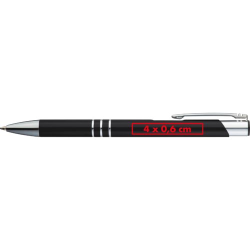 Stylo  bille en mtal noir avec clip.