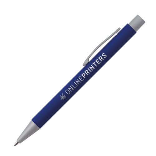 Stylo  bille bleu avec clip et mcanisme  pression.