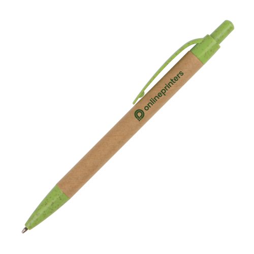 Stylo  bille en papier avec clip et mcanisme  pression.