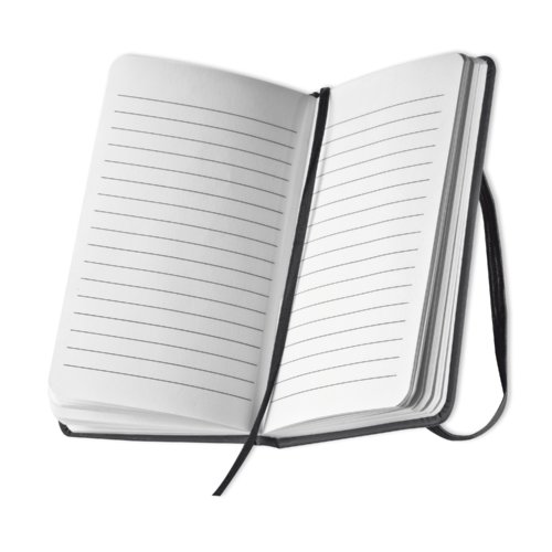 Carnet noir avec ruban marque-page.