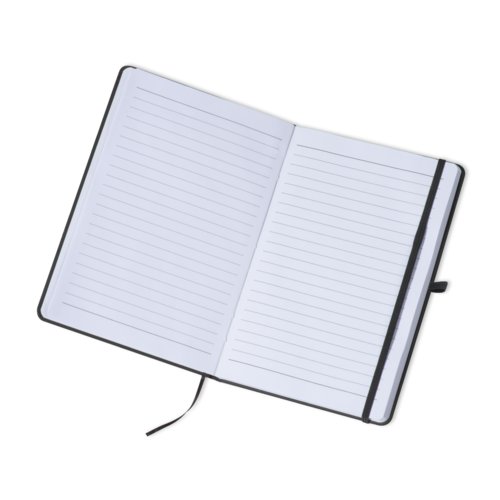 Carnet noir avec lastique et marque-page.