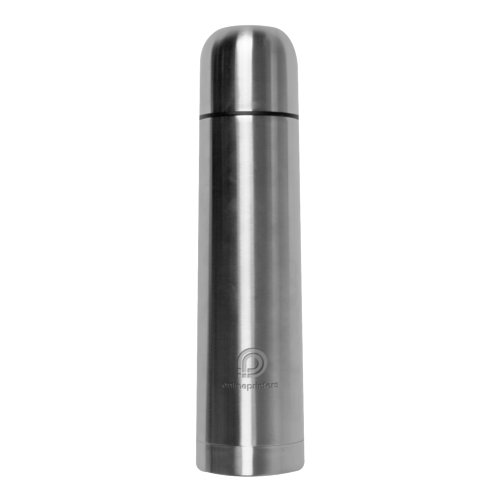 Bouteille isotherme argente en acier inoxydable avec bouchon  vis.