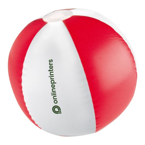 Ballon de plage en plastique rouge et blanc, multicolore.