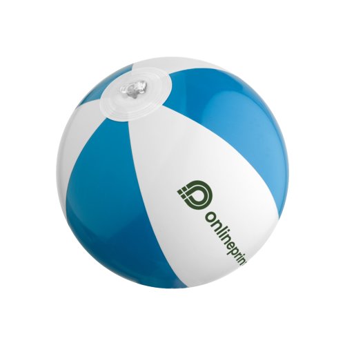 Ballon de plage bleu en plastique avec valve  air.