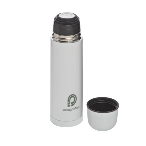 Bouteille isotherme blanche en acier inoxydable avec bouchon  vis.