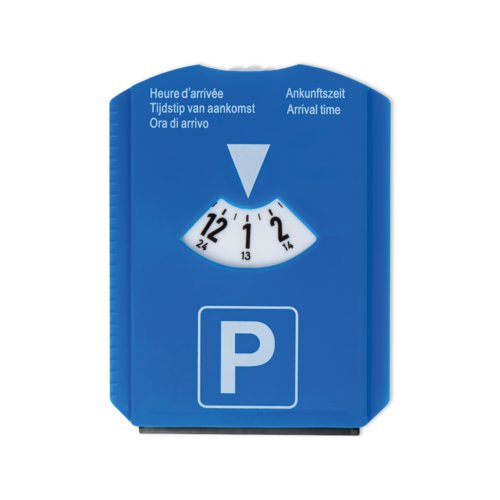 Disque de stationnement bleu avec grattoir  glace.