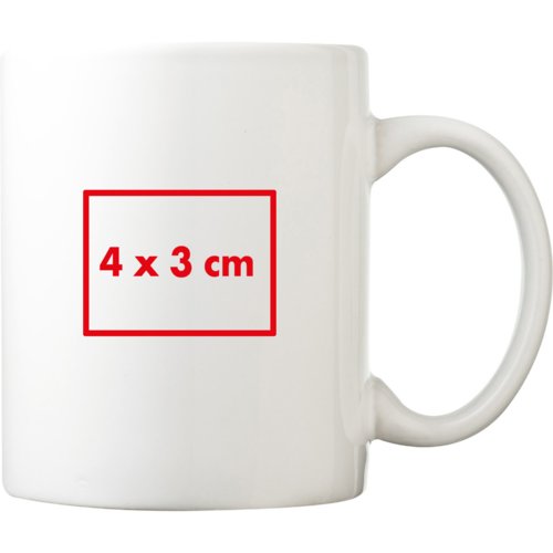 Tasse en cramique blanche avec anse.