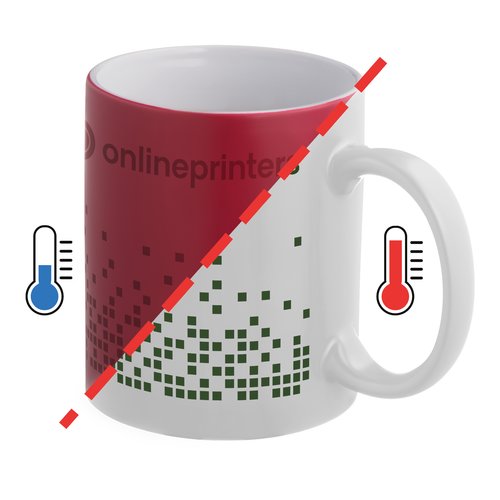 Mug  sublimation rouge thermosensible avec anse.