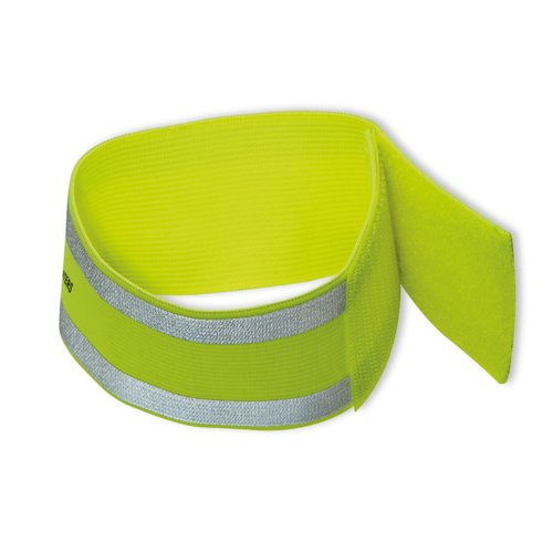 Brassard rflchissant jaune avec fermeture auto-agrippante.