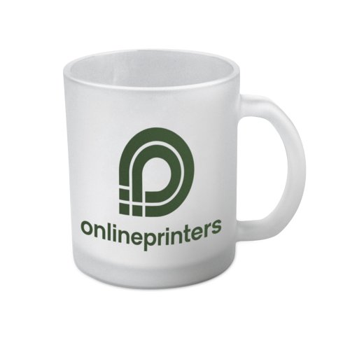 Tasse  caf en verre transparent avec anse.