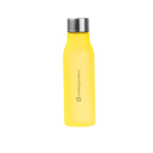 Bouteille d'eau jaune en mtal avec bouchon  vis.