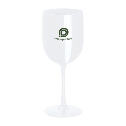 Verre  vin blanc en plastique avec pied.