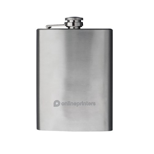 Flasque argente en acier inoxydable avec bouchon  vis.