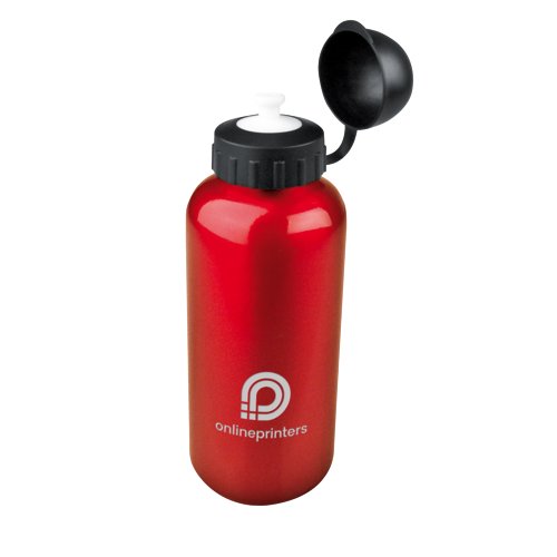 Bouteille rouge en mtal avec bouchon  vis.
