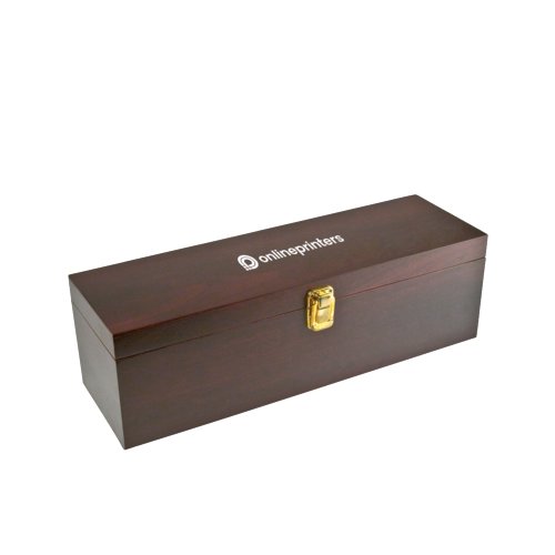 Bote en bois marron avec fermoir.