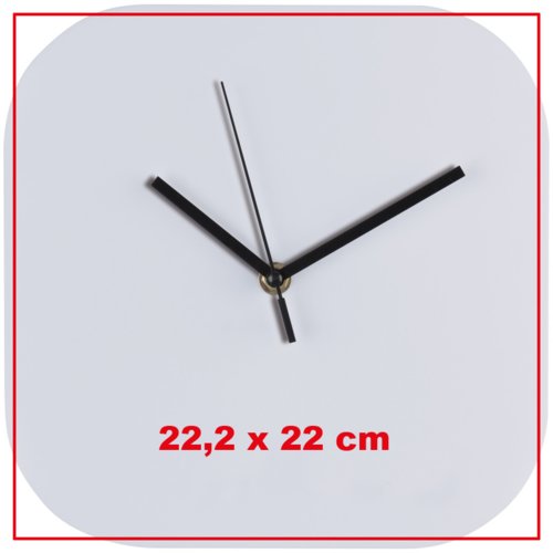 Horloge murale blanche avec cadran intgrale et aiguilles.